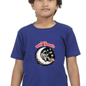Party with Planets Kids' T-Shirt – Fun Astronaut Snack Time Tee Black