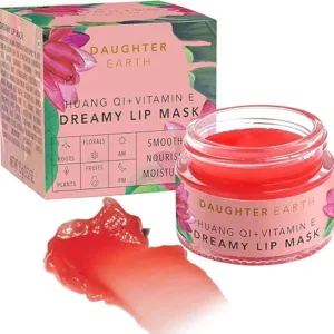 Daughter Earth Dreamy Lip Mask | Lip Balm With Vitamin E and Huang Qi | Pink Glossy Finish | Smoothens Nourishes & Moisturize | Hydration Lock Primer For Plump Lips| Overnight Mask For Softness| 15 gm
