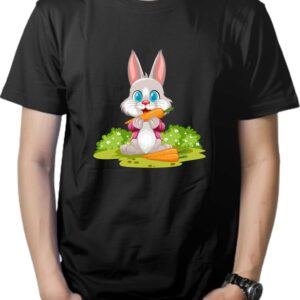 R & S CREATIONS Kids Bunny Cartoon T-Shirt for Kids | Animal Lover Tee | Soft & Comfortable Printed T-Shirt