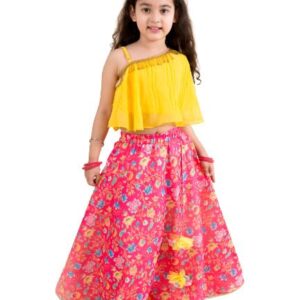 Pspeaches Girl's Polyester Lehenga Choli