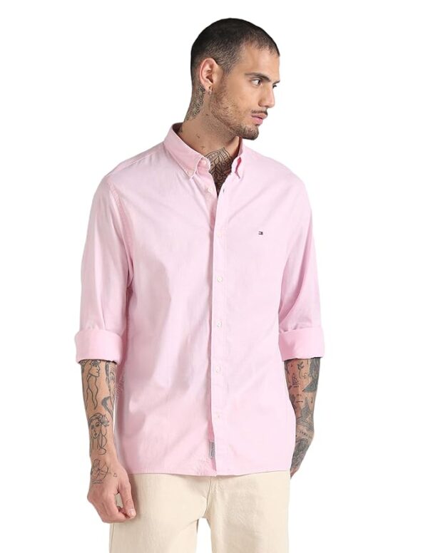 TOMMY HILFIGER Men's Solid Regular Fit Shirt