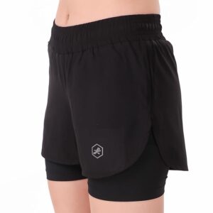 ReDesign Apparels 2 in 1 Double Layered Sports Gym Workout Running Shorts for Women