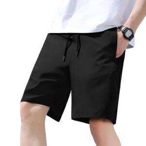 VCANEE Men's Casual Drawstring Shorts, Polyster, Available in Grey, Black, Burgundy