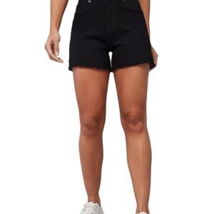 Dolce Crudo Women's Relaxed Fit High Rise Clean Look Regular Length Stretchable Denim Shorts