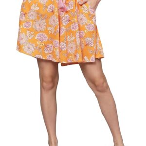 B STORIES Women's Viscose Printed Culotte Shorts