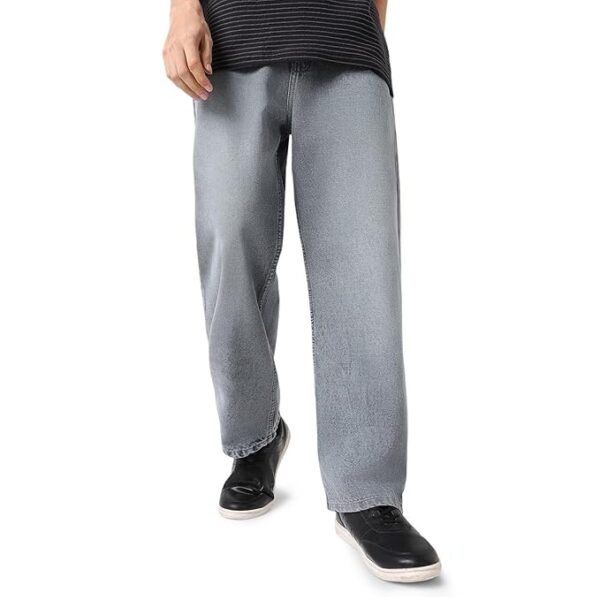 Urbano Fashion Men's Loose Baggy Fit Washed Jeans Non-Stretchable