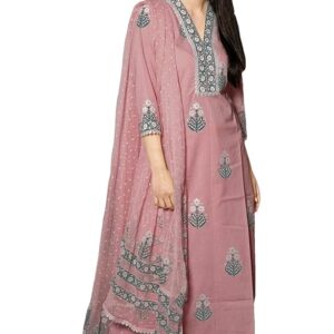 GoSriKi Women's Rayon Viscose Printed Straight Kurta with Pant & Dupatta