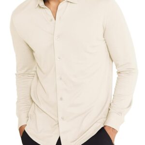 DAMENSCH Constant All-Degree Shirt for Men Full Sleeve, Pique Textured Shirt for Man, Thermoregulating Cotton Blend, Recycled Fabric Shirts Stylish