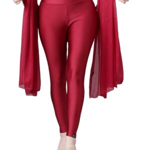 TWIN BIRDS Tailored Cut & Slim Fit Stretchable Nylon Elasthane Fabric Ankle Length Shimmer Leggings with Shimmer Shawls |Shimmer Combo for Women